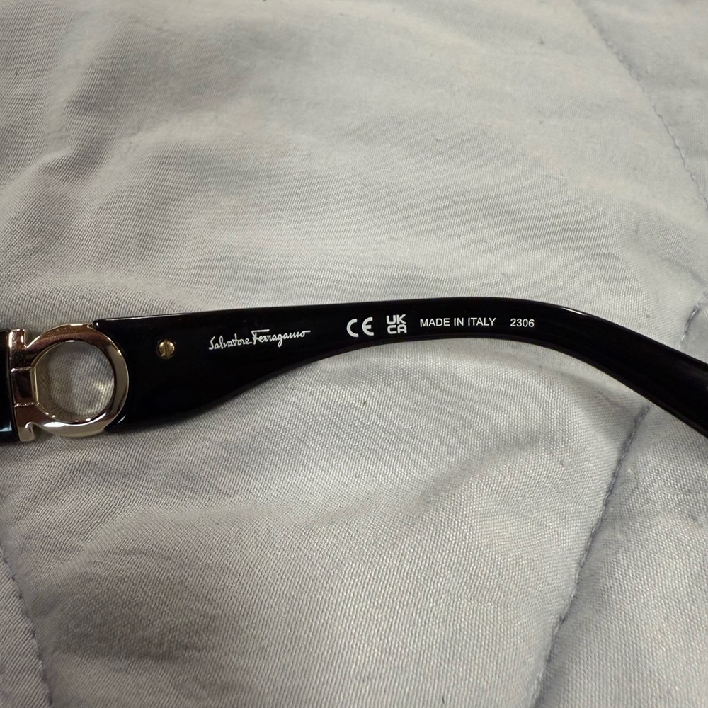 Salvatore Ferragamo Black and Silver Sunglasses